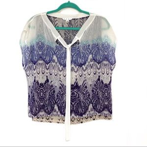 CAbi 238 Sleeveless Chiffon Blouse Size S